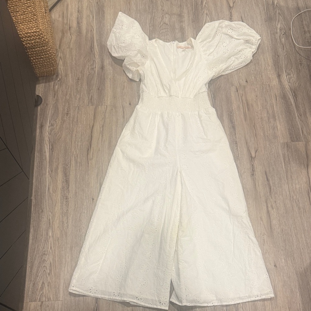 Hutch is Eyelet Puff Sleeve Jumpsuit